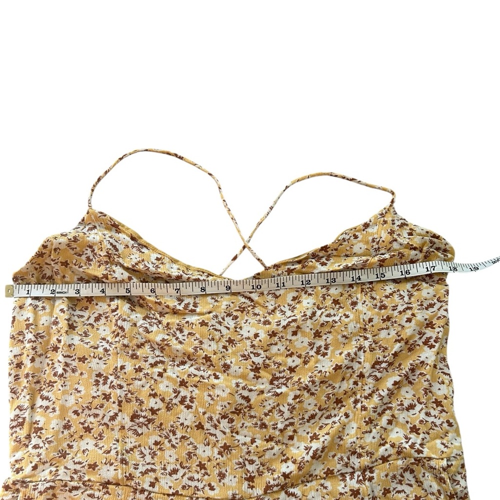 ABERCROMBIE & FITCH Bow Back Yellow Floral Romper  shorts Size: XL - Picture 6 of 14